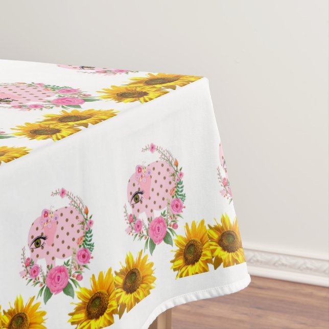 Sonnenblume Blütenrosa Elefantentablette Tischdecke (Beispiel)