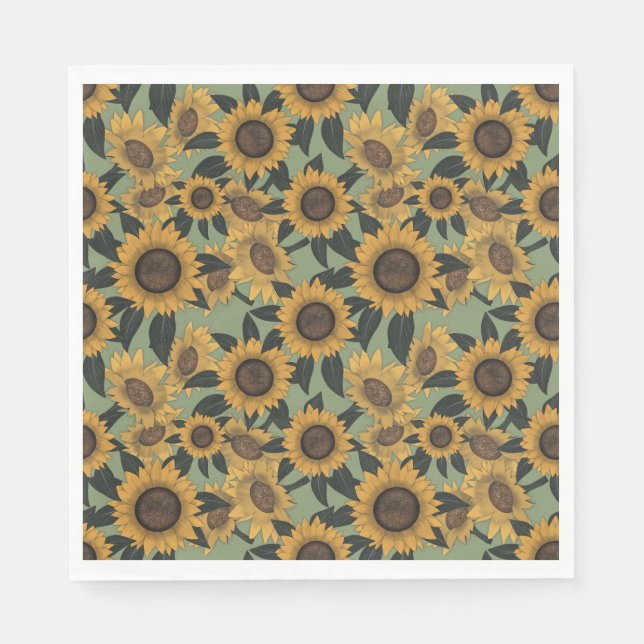 Sonnenblume Blütenspülung Duschbrausen Serviette (Vorderseite)