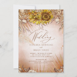 Sonnenblume Boho Beauty Wedding Einladung