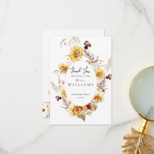 Sonnenblume Boho Wildblume Modernes Brautparty Dankeskarte