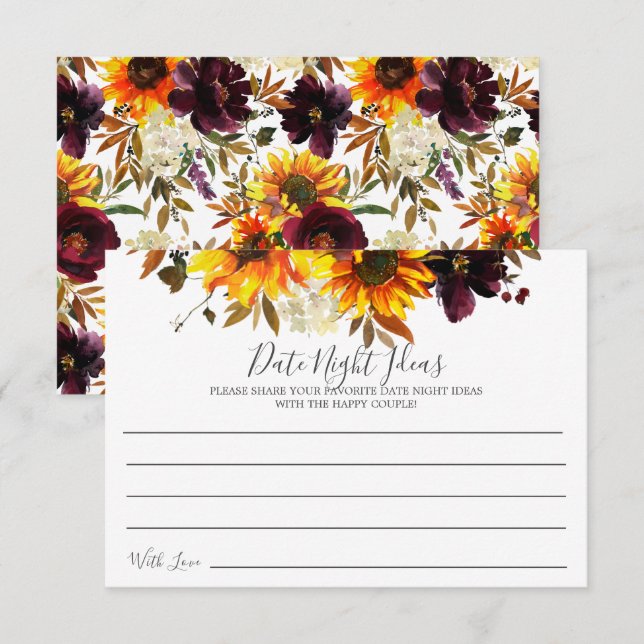 Sonnenblume Bouquet Blumenbeet Flora Karte (Vorne/Hinten)