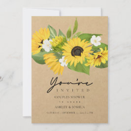 Sonnenblume Bouquet Kraft Papier Paare Dusche Einladung