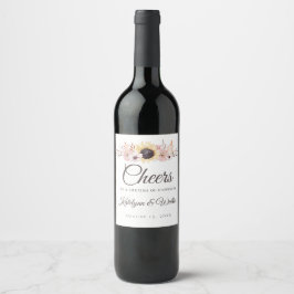 Sonnenblume Bouquet Wedding Wine Label Weinetikett