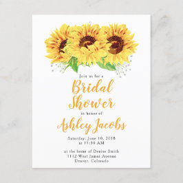 Sonnenblume Brautdusche Einladung Wasserfarbe