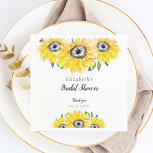Sonnenblume Brautparty Script Personalisiert Chic Serviette