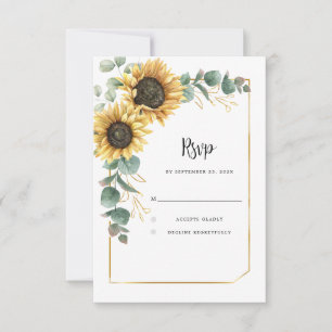Sonnenblume Bright Botanische Hochzeit RSVP Karte