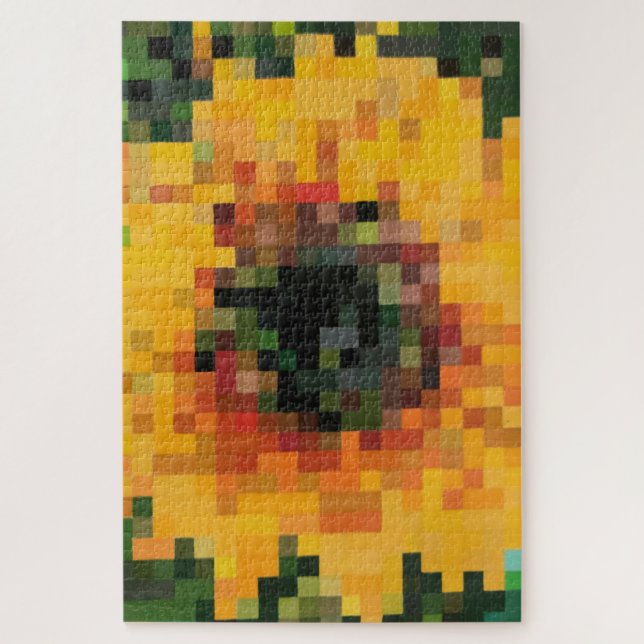 Sonnenblume Bright Floral Pixel Art (Vertikal)