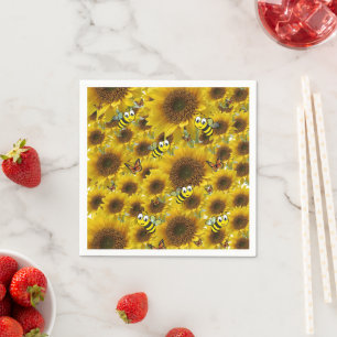 Sonnenblume Bumblebee Butterfly Paper Napkins Serviette