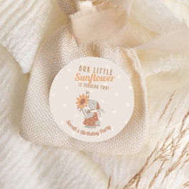 Sonnenblume Bunny Rabbit Geburtstag Runder Aufkleber