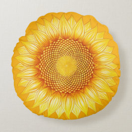 Sonnenblume-buntes glänzendes BlumenMandala-Kissen Rundes Kissen