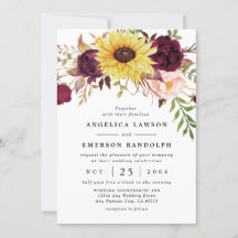 Sonnenblume Burgund Red Blush Rose Hochzeit