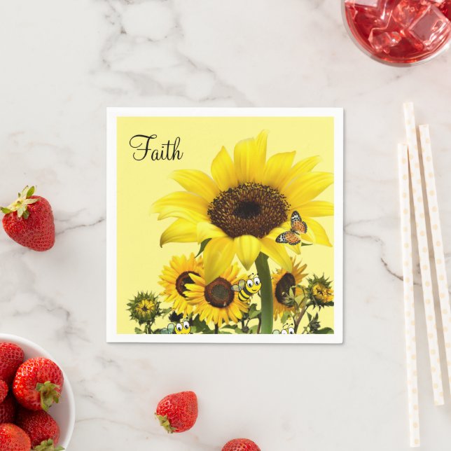 Sonnenblume Butterfly Bumblebepapier Napkins Serviette (Beispiel)