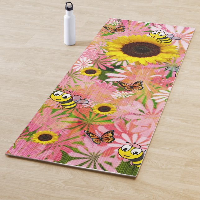 Sonnenblume Butterfly Hummeln Yoga Mat Yogamatte (Beispiel)