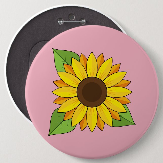 Sonnenblume Button (Vorne & Hinten)