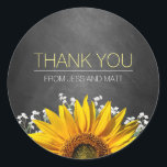 Sonnenblume Chalkboard Vielen Dank Sticker<br><div class="desc">Niedliches Sonnenblumenkalkboard-Design danke Ihnen Aufkleber.</div>