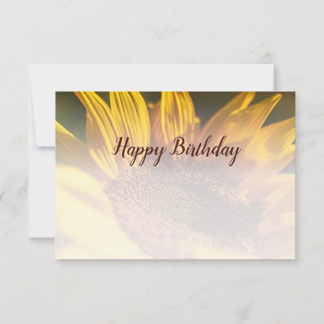 Sonnenblume Custom Foto Happy Birthday Mitteilungskarte (Vorderseite)