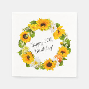 Sonnenblume Daisy Floral 90. Geburtstagsparty Serviette