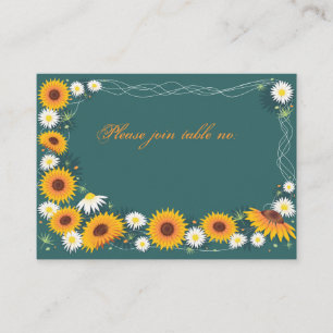 Sonnenblume & Daisy Hochzeitsfeier Platzkarte