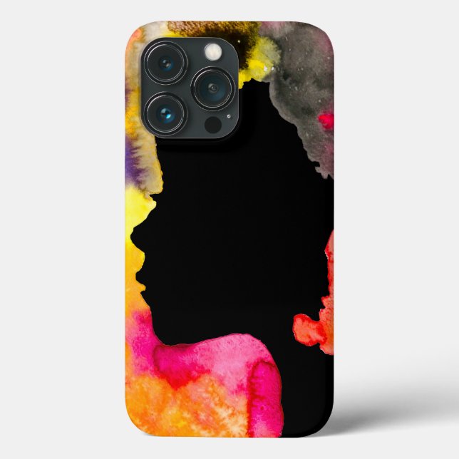 Sonnenblume Dame Silhouette Aquarellkunst Case-Mate iPhone Hülle (Rückseite)