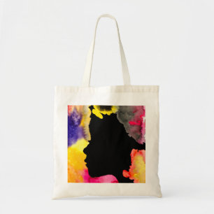 Sonnenblume Dame Silhouette Aquarellkunst Tragetasche