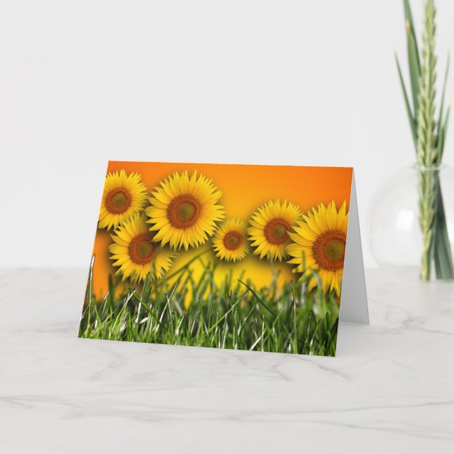 Sonnenblume-Dämmerungs-Raum-Gruß-Karte Karte (Vorderseite)