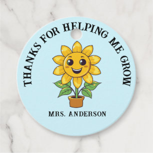 Sonnenblume danke, dass du mir geholfen hast, Lehr Geschenkanhänger