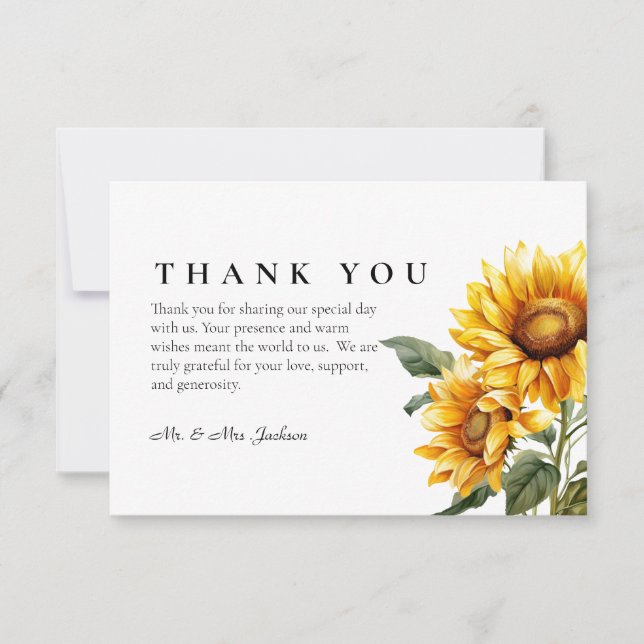 Sonnenblume Danke, dass ihr Karte Minimalistisch (Vorderseite)