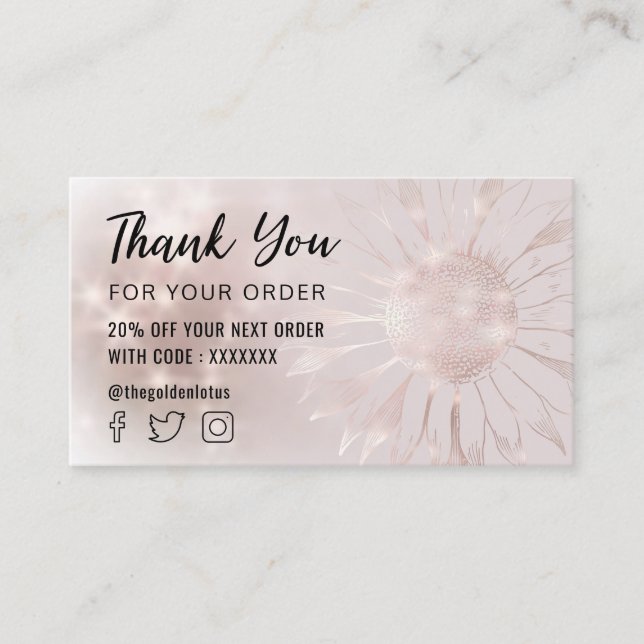 Sonnenblume danke Karte (Vorderseite)