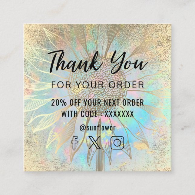 Sonnenblume danke Karte (Vorderseite)