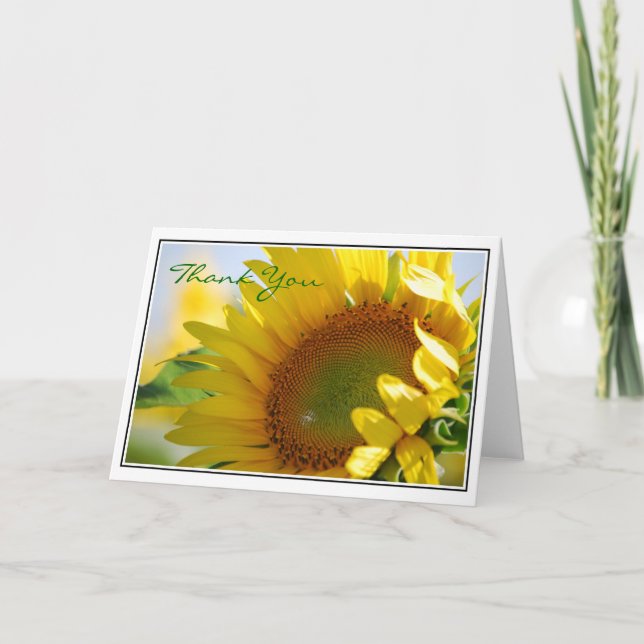 Sonnenblume Danke-Karte Dankeskarte (Vorderseite)
