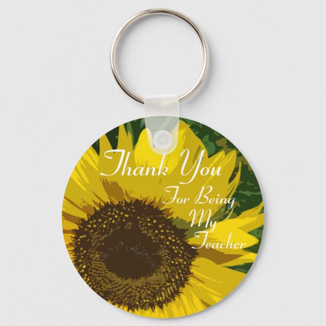 Sonnenblume Danke, Lehrerin Schlüsselanhänger (Vorderseite)