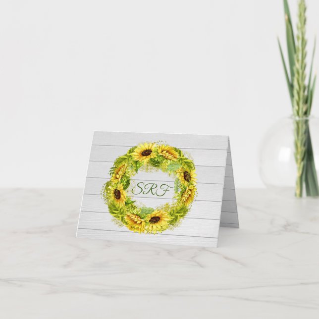 Sonnenblume Danke oder Blank Note (Vorderseite)