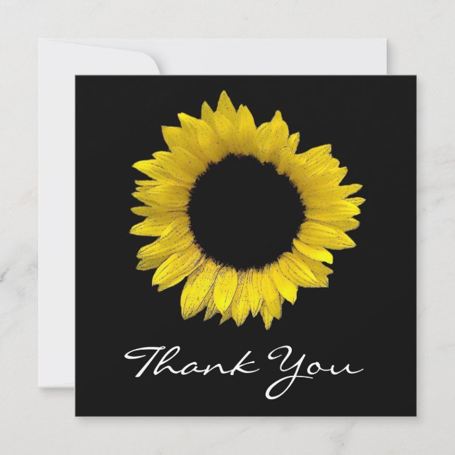Sonnenblume danken Ihnen zu kardieren Dankeskarte (Vorderseite)