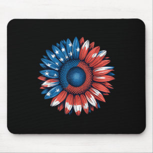 Sonnenblume der amerikanischen Flagge 4. Juli Unab Mousepad