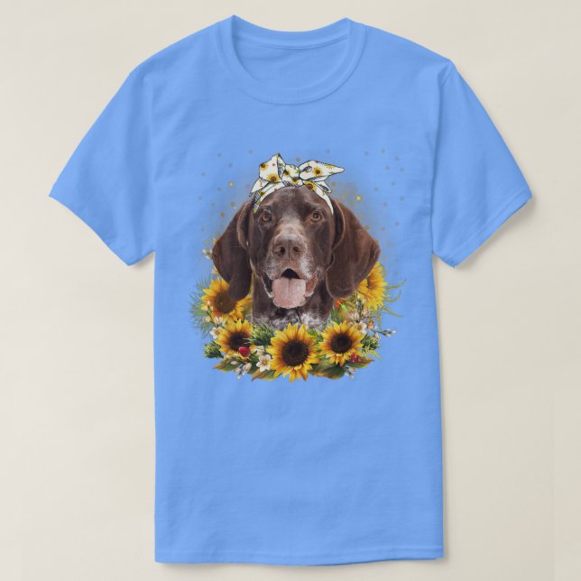 Sonnenblume Deutsch Kurzhaarige Pointer Dog Mütter T-Shirt (Design vorne)