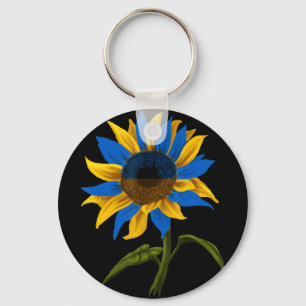 Sonnenblume Die ukrainische Flagge steht mit der U Schlüsselanhänger