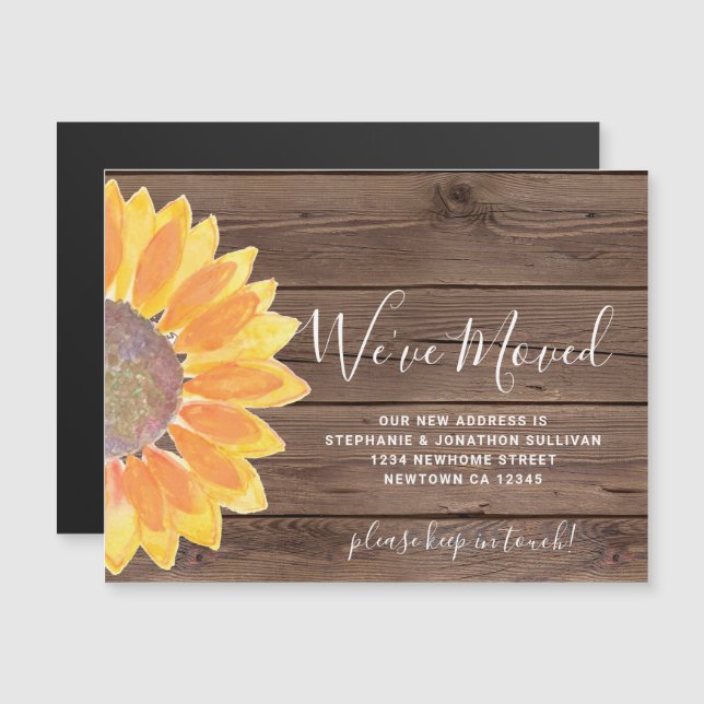 Sonnenblume, die wir verschoben haben Magnetkarte Magneteinladung (Vorne/Hinten)