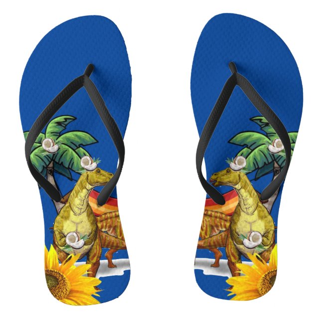 Sonnenblume Dinosaur Flip Flops (Fußbett)