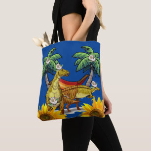 Sonnenblume Dinosaur Tote Tag Tasche