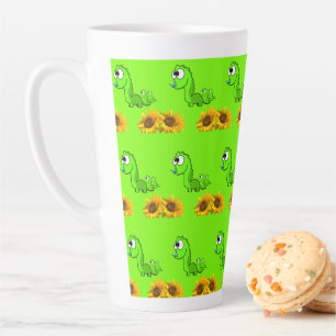 Sonnenblume Dinosaurier Blumenfloral Latte Tasse