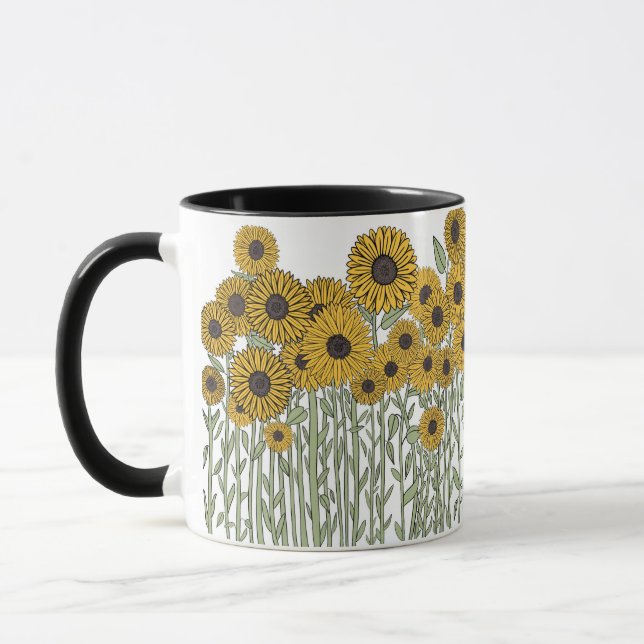 Sonnenblume Doodle-Tasse Tasse (Links)