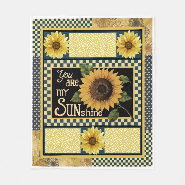 Sonnenblume, du bist mein Sonnenscheinblanken Fleecedecke (Vorderseite)