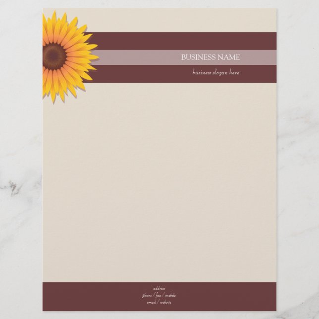 Sonnenblume dunkler Hintergrund Briefkopf (Vorderseite)