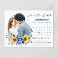 Sonnenblume Dusty Blue Peony Calendar Save the Dat