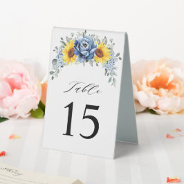 Sonnenblume Dusty Blue Slate Peony Floral Wedding Tischaufsteller