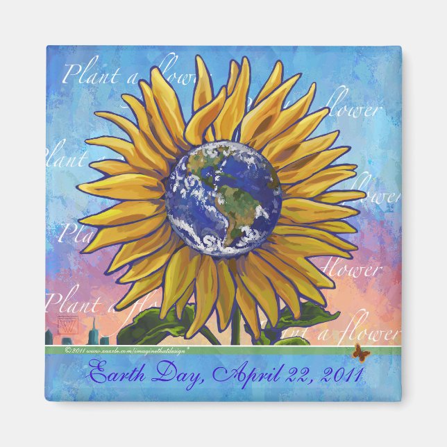 Sonnenblume Earth Day Magnet (Vorne)