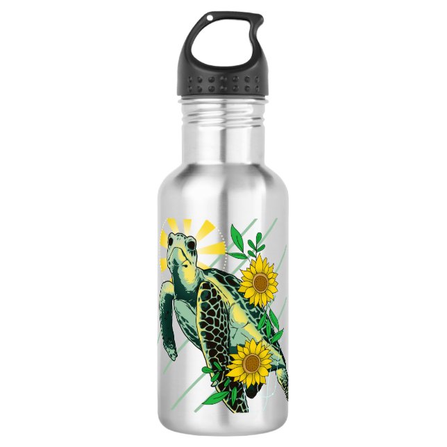 Sonnenblume Edelstahlflasche (Vorderseite)