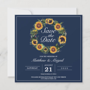 Sonnenblume Elegant Navy Blue Wedding Save The Date