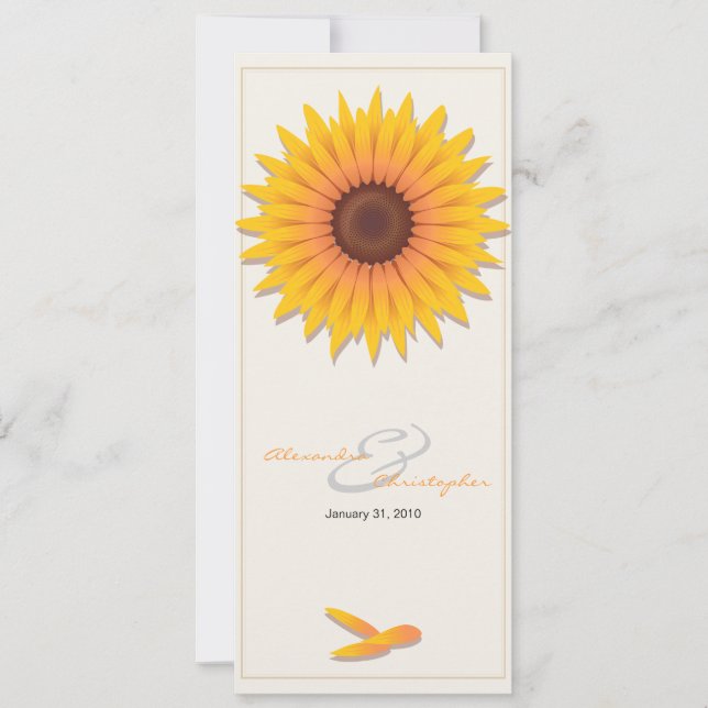 Sonnenblume Elegante Hochzeit Einladung Ankündigun (Vorderseite)