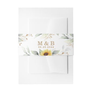 Sonnenblume Elegante Rustic Geometric Gold Hochzei Einladungsbanderole